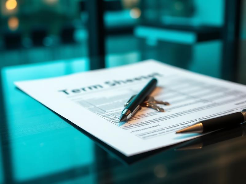 Private lender term sheet with keys and a pen on a desk